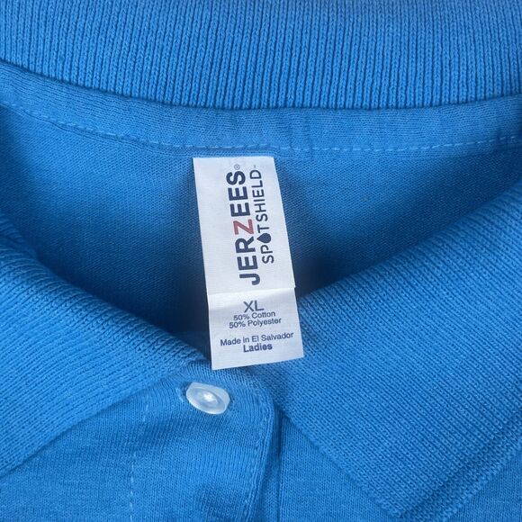 Jerzees Ladies' X-Large California Blue 5.6 oz. SpotShield™ Jersey Polo NWOT - Picture 6 of 8